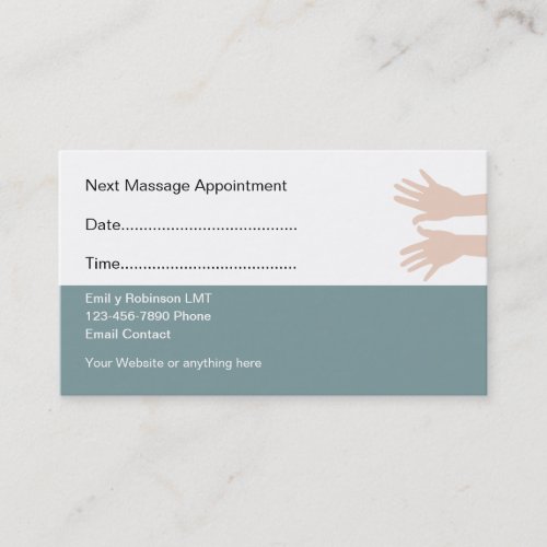 Medical Massage Appointment Business Cards