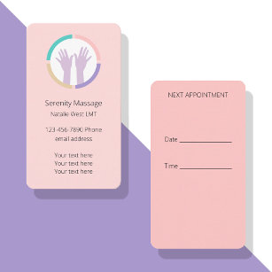 Medical Massage Therapy Appointment Business Cards