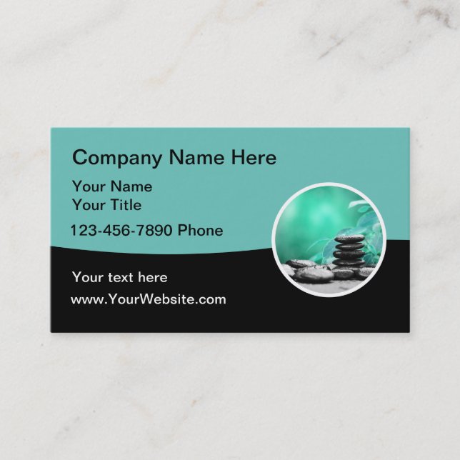 Medical Massage Zen Business Cards (Front)