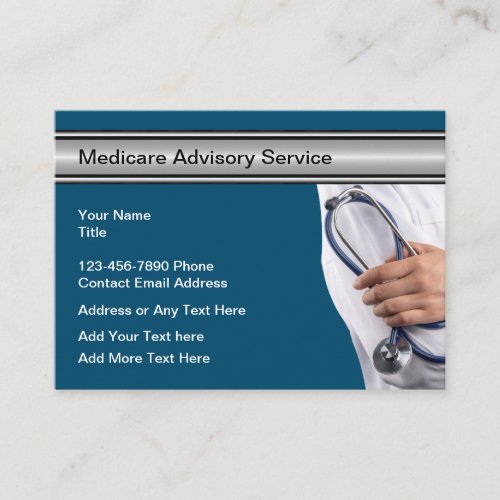 Medical Medicare Healthcare Advisor  Business Card
