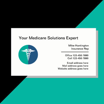 Medical Medicare Healthcare Solutions Rep Business Card by Luckyturtle at Zazzle