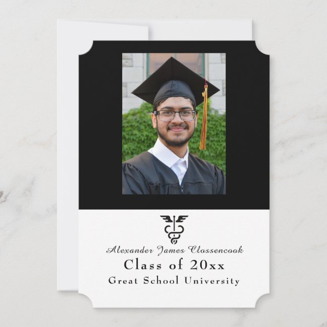 Medical Minimal Modern Black White graduate Annou Announcement
