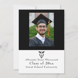 Medical Minimal Modern Black White graduate Announcement