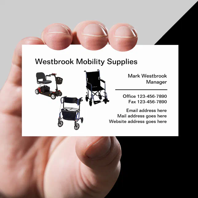 Medical Mobility Supplies Modern Business Cards Zazzle