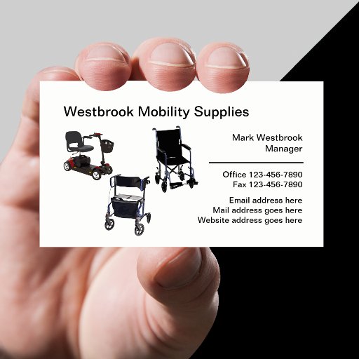 Customizable Medical Mobility Supplies Modern Business Cards