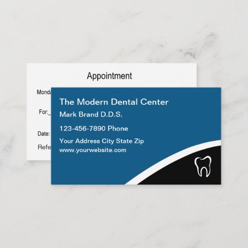Medical Modern Dentist Office Appointment Business Card