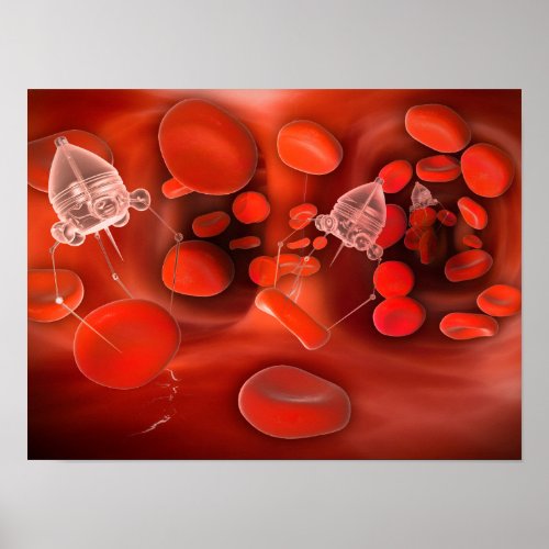 Medical Nanobots In The Bloodstream Poster