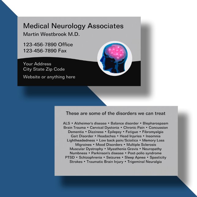 Medical Neurology Business Cards For A Neurologist (Creator Uploaded)