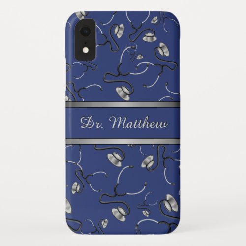 Medical Nurse Doctor Themed Stethoscopes Name iPhone XR Case