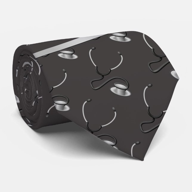 Medical, Nurse, Doctor themed stethoscopes, Name Neck Tie (Rolled)