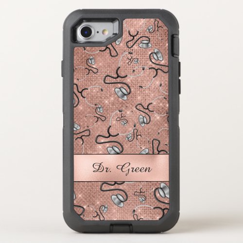 Medical Nurse Doctor themed Stethoscopes Name OtterBox Defender iPhone SE87 Case