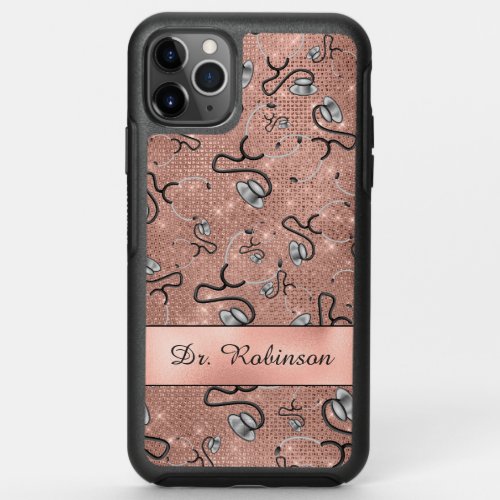 Medical Nurse Doctor themed Stethoscopes Name OtterBox Symmetry iPhone 11 Pro Max Case