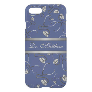 Medical, Nurse, Doctor themed stethoscopes, Name iPhone SE/8/7 Case