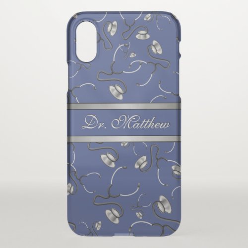 Medical Nurse Doctor themed stethoscopes Name iPhone X Case