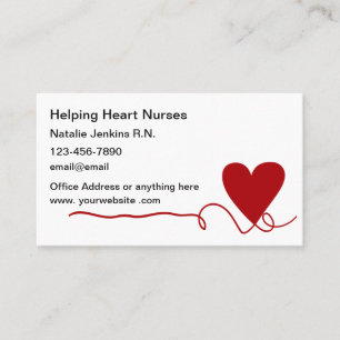 Medical Nurse Heart Symbol Home Health Business Card