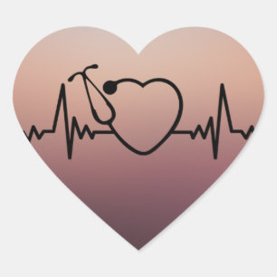 Medical Nurse Hospital Healthcare Stethoscope  Heart Sticker