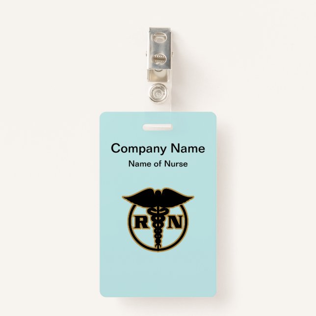 Medical Nurse Logo Design Badge (Front with Clip)