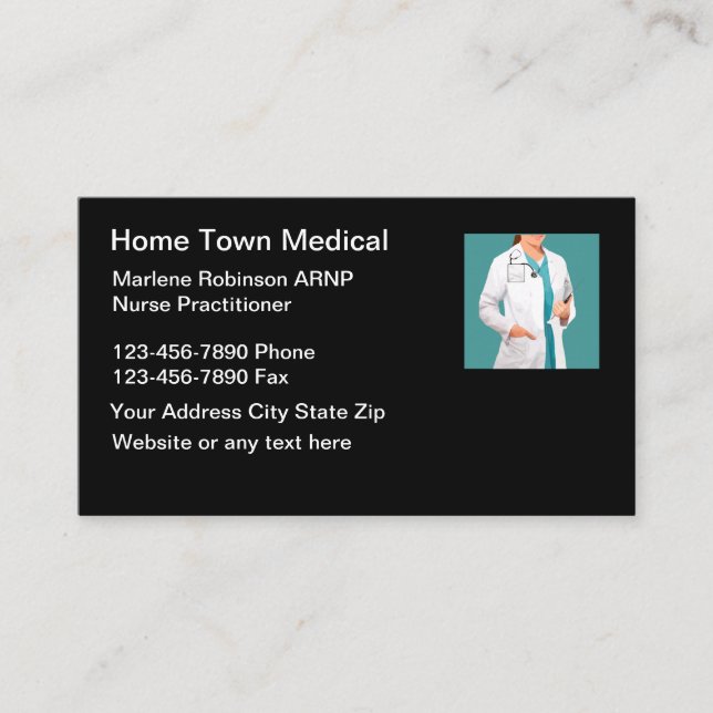 Medical Nurse Practitioner Business Card (Front)