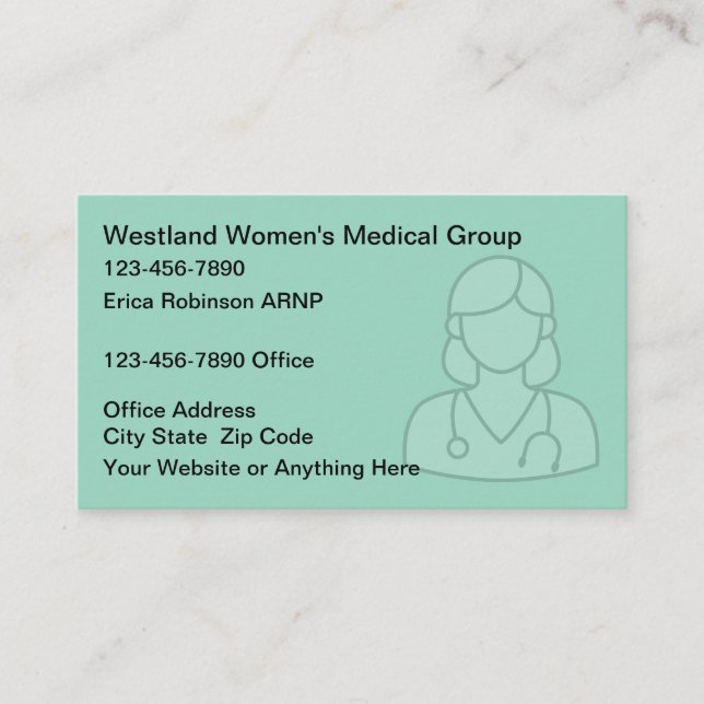Medical Nurse Practitioner Business Cards (Front)
