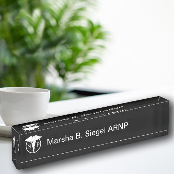 Medical Nurse Practitioner Classy Design Desk Name Plate by Luckyturtle at Zazzle