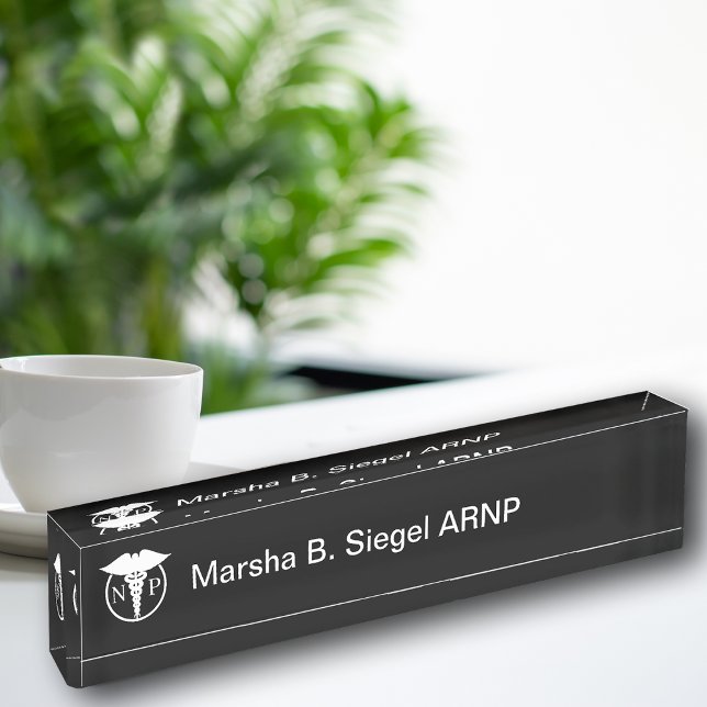 Medical Nurse Practitioner Classy Design Desk Name Plate (Creator Uploaded)