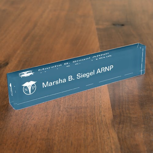 Medical Nurse Practitioner Logo Design Desk Name Plate