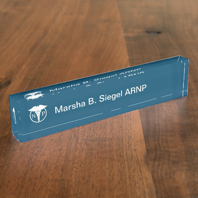 Medical Nurse Practitioner Logo Design Desk Name Plate (Side)
