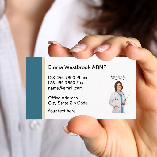 Customizable Medical Nurse Practitioner Photo Business Card