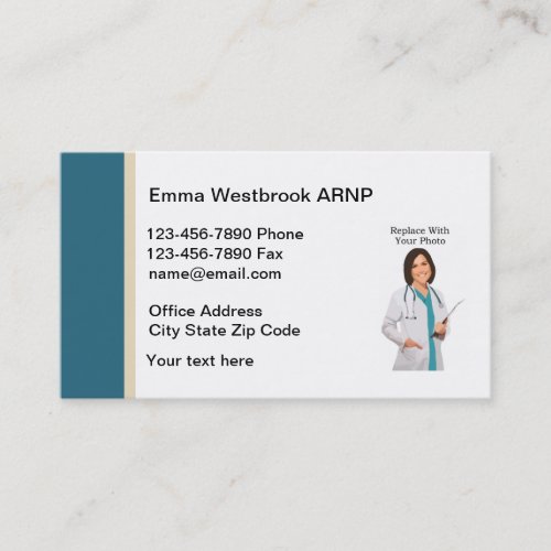 Medical Nurse Practitioner Photo Business Card