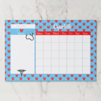 Weekly calendar watercolor floral large paper pad