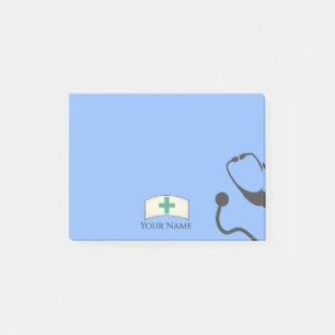 Medical Nurses Cap Blue Personalized Sticky Post-it Notes