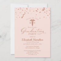 Medical Nursing School Grad Party Rose Gold