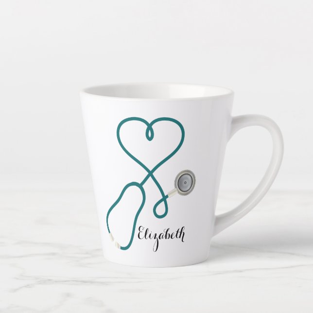 Medical Nursing School Graduate Monogram Latte Mug (Right)