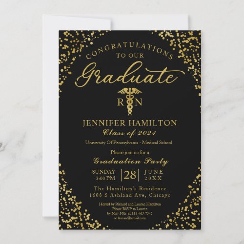 Medical Nursing School Graduation Party Invitation