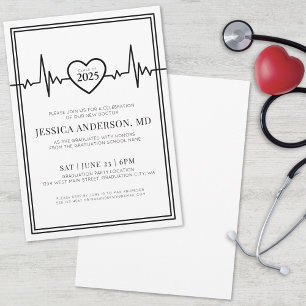 Medical Nursing School Graduation Party Invitation