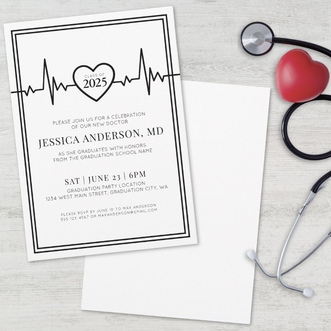 Medical Nursing School Graduation Party Invitation (Doctor Medical Nursing School Graduation Party Invitation)