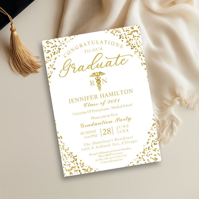 Medical Nursing School Graduation Party Invitation (Creator Uploaded)