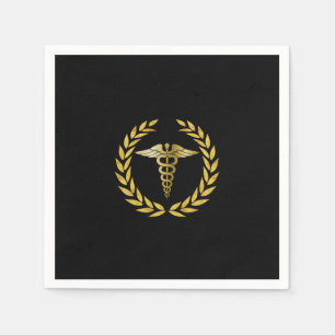 Medical & Nursing School Royal Gold Graduation Paper Napkins