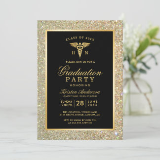 Medical Nursing School Symbol Graduation Party Invitation