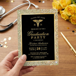 Medical Nursing School Symbol Graduation Party Invitation