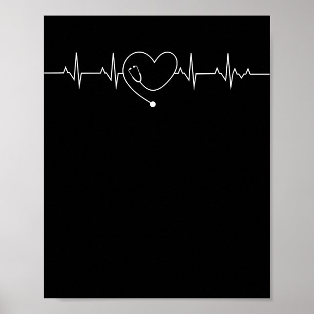 Medical Nursing Stethoscope Nurse Heartbeat Gift Poster (Front)