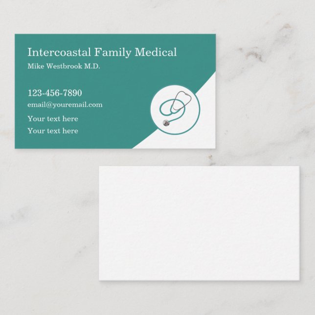 Medical Office Doctor Business Card (Front/Back)