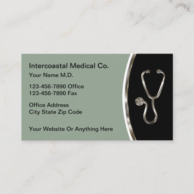 Medical Office Doctor Business Cards Modern (Front)