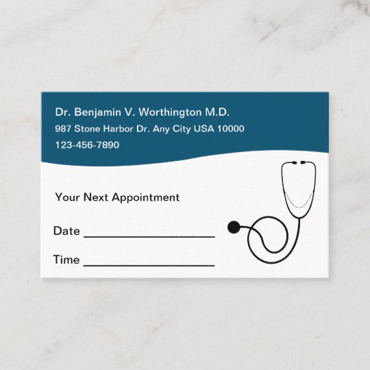 Medical Office Patient Appointment Cards