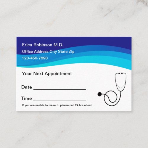 Medical Office Patient Trendy Appointment Cards