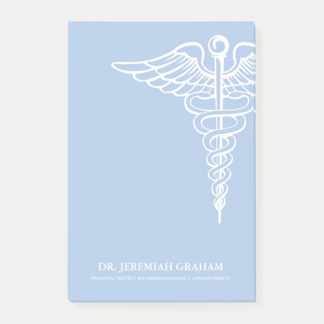 Medical Office Personalized White and Blue Post-it Notes (Front)