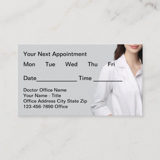 Medical Office Simple Appointment Cards  (Front)