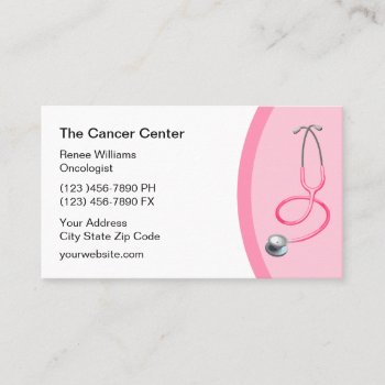Medical Oncology Business Cards Design by Luckyturtle at Zazzle