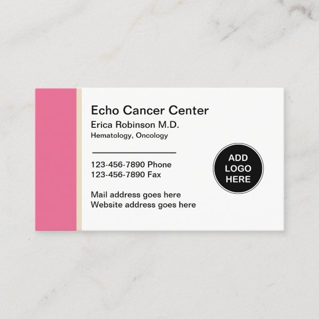 Medical Oncology Hematology Doctor Business Card (Front)