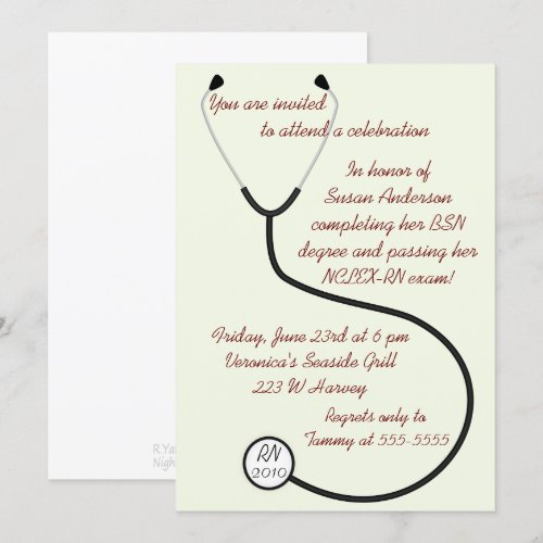 Medical or Nursing Degree Graduation Invitation